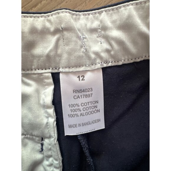 Crewcuts J.Crew Girls 12 Navy Blue Scallop Hem Cotton Womens Shorts - Picture 3 of 3